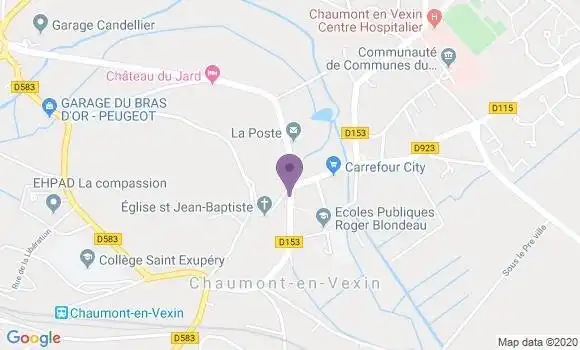 Localisation Crédit Agricole Agence de Chaumont en Vexin