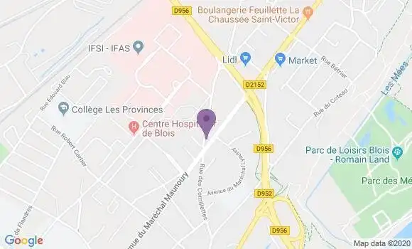 Localisation Crédit Agricole Agence de Chaussee Saint Victor Maunoury