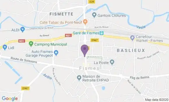 Localisation LCL Agence de Fismes
