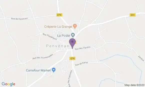 Localisation Crédit Agricole Agence de Penvenan