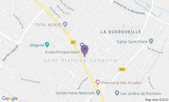 Localisation Crédit Agricole Agence de Saint Orens de Gameville