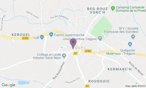 Localisation Crédit Agricole Agence de Trégunc