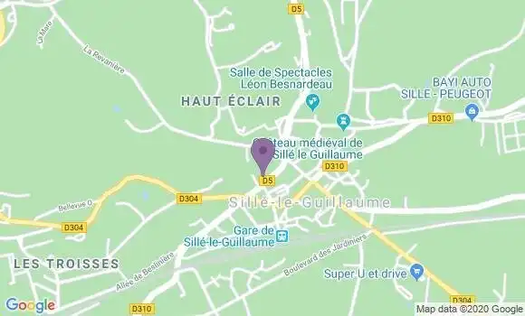 Localisation Crédit Agricole Agence de Sillé le Guillaume