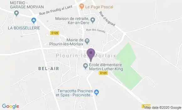 Localisation Crédit Agricole Agence de Plourin lès Morlaix