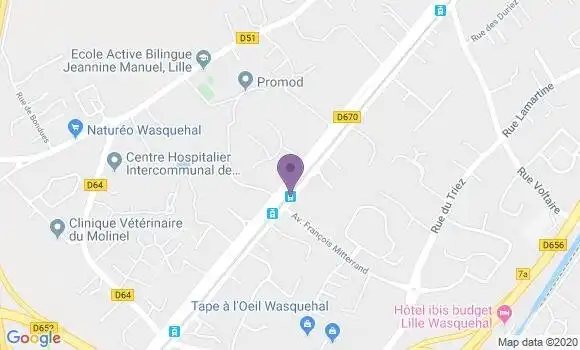 Localisation Crédit Agricole Agence de Wasquehal Carrefour