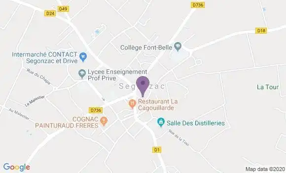 Localisation Crédit Agricole Agence de Segonzac