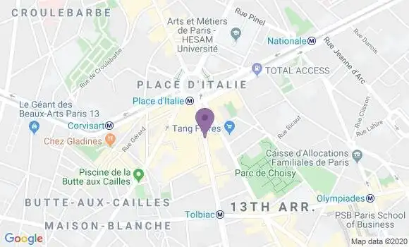 Localisation Crédit Agricole Agence de Paris Italie