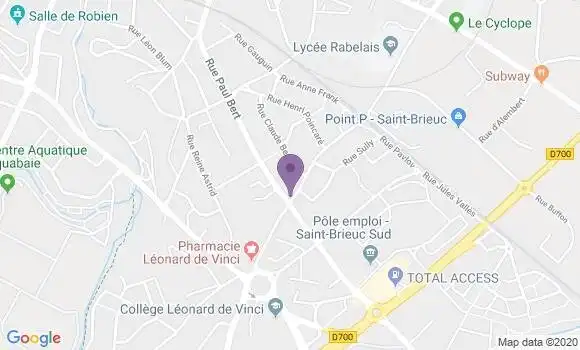 Localisation Crédit Agricole Agence de Saint Brieuc Beauvallon