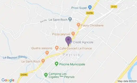 Localisation Crédit Agricole Agence de Peyruis