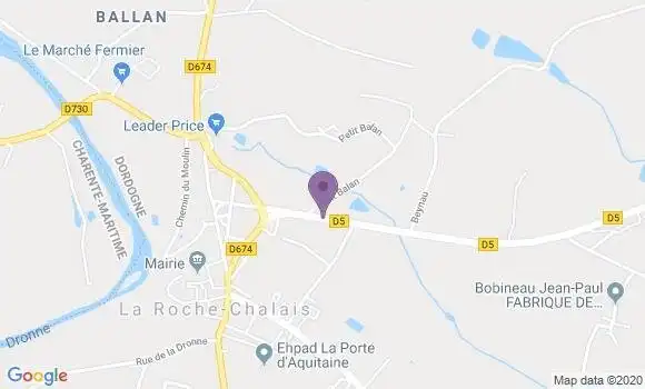 Localisation Crédit Agricole Agence de La Roche Chalais