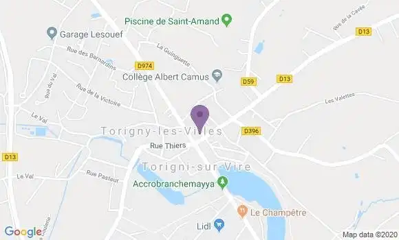Localisation Crédit Agricole Agence de Torigni sur Vire