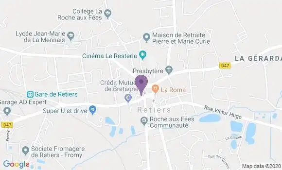 Localisation Crédit Agricole Agence de Retiers