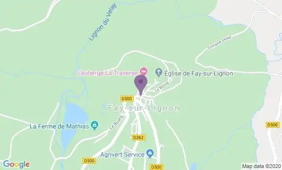 Localisation Crédit Agricole Agence de Fay sur Lignon