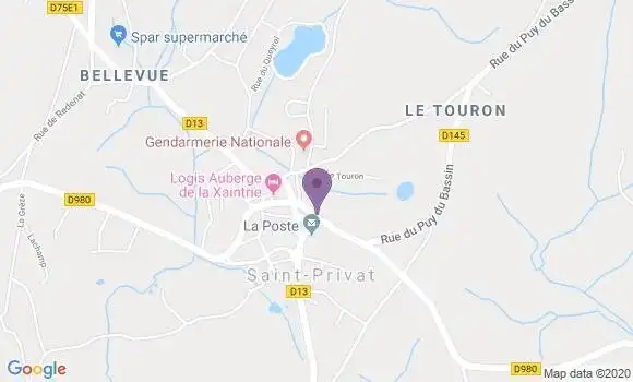 Localisation Crédit Agricole Agence de Saint Privat