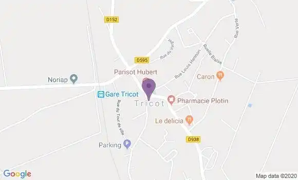 Localisation Crédit Agricole Agence de Tricot