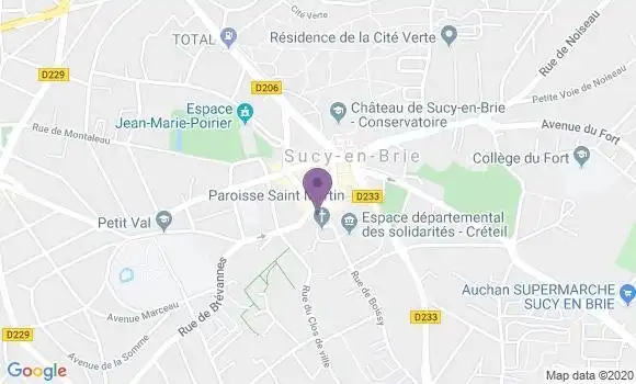 Localisation Crédit Agricole Agence de Sucy en Brie