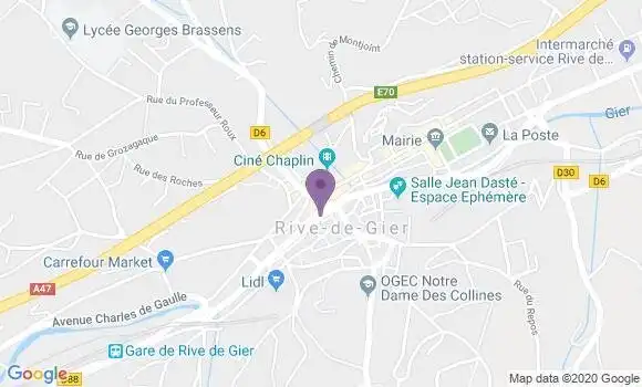 Localisation Crédit Agricole Agence de Rive de Gier 11 Novembre