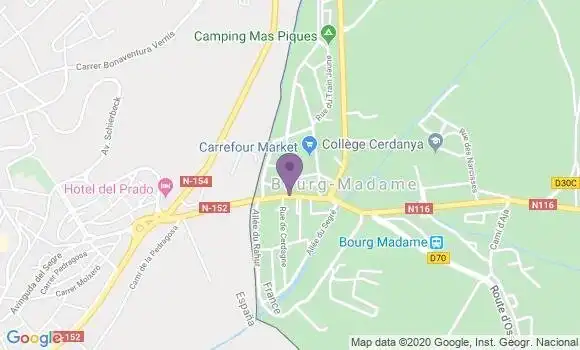 Localisation Crédit Agricole Agence de Bourg Madame