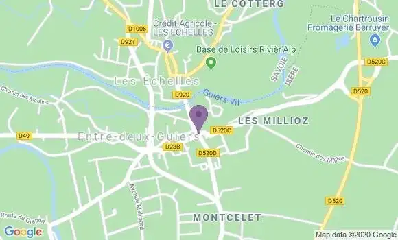 Localisation Crédit Agricole Agence de Les Echelles