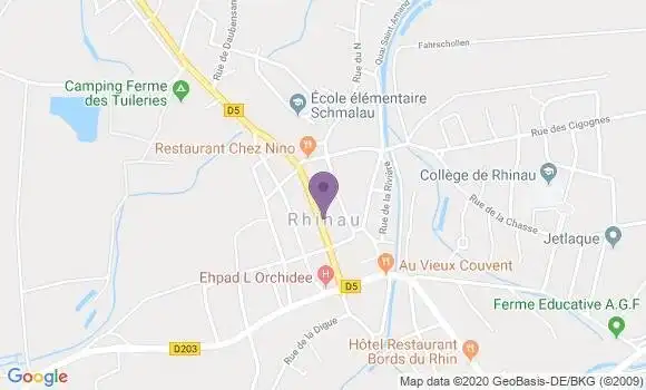 Localisation Crédit Agricole Agence de Rhinau