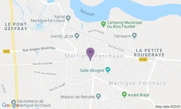 Localisation Crédit Agricole Agence de Martigné Ferchaud