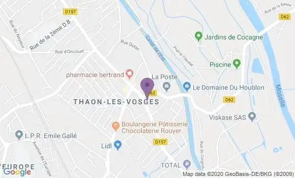 Localisation Crédit Agricole Agence de Thaon les Vosges