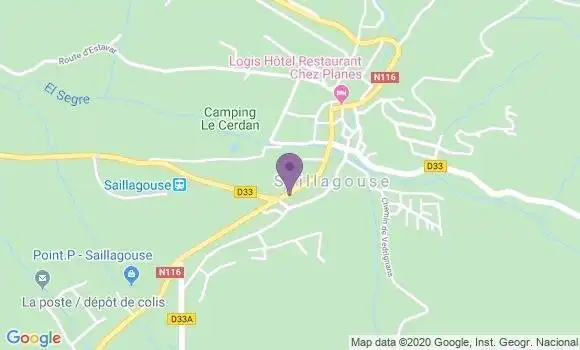 Localisation Crédit Agricole Agence de Saillagouse