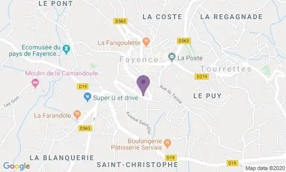Localisation LCL Agence de Fayence