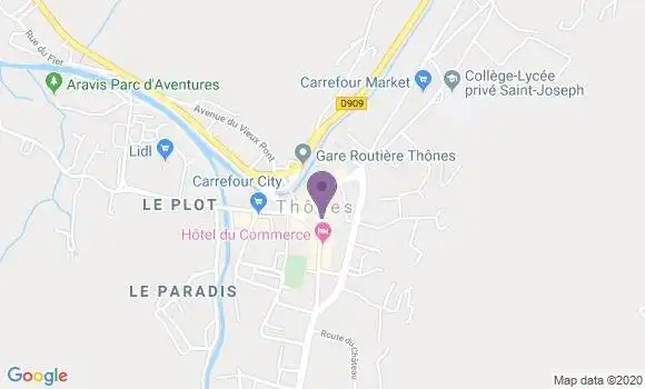 Localisation Crédit Agricole Agence de Thônes
