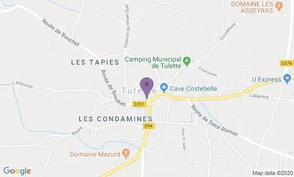 Localisation Crédit Agricole Agence de Tulette