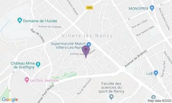 Localisation Crédit Agricole Agence de Villers lès Nancy