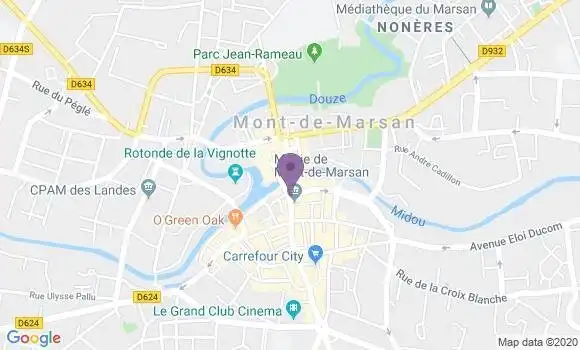 Localisation LCL Agence de Mont de Marsan