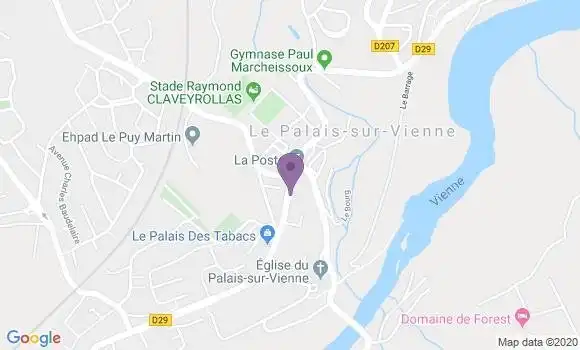Localisation Crédit Agricole Agence de Le Palais sur Vienne