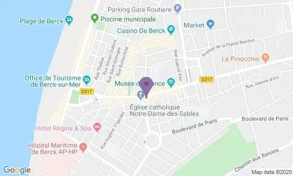 Localisation Crédit Agricole Agence de Berck sur Mer