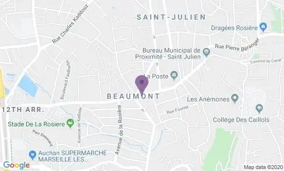 Localisation Crédit Agricole Agence de Marseille Saint Julien