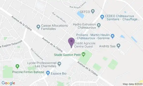 Localisation Crédit Agricole Agence de Châteauroux Entreprise