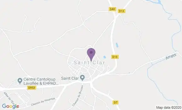 Localisation Crédit Agricole Agence de Saint Clar