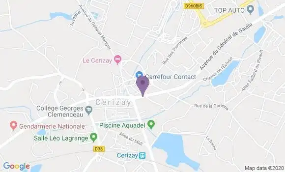 Localisation Crédit Agricole Agence de Cerizay