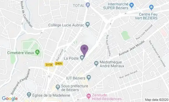 Localisation LCL Agence de Béziers Clémenceau