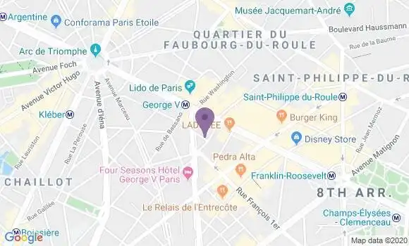 Localisation Crédit Agricole Agence de Paris George V