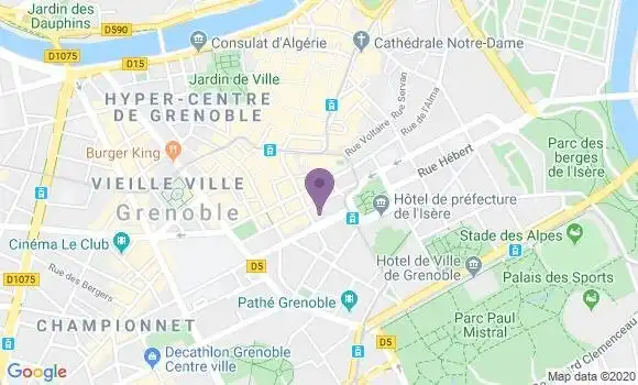 Localisation Crédit Agricole Agence de Grenoble Lesdiguières