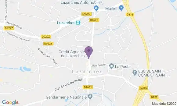 Localisation Crédit Agricole Agence de Luzarches