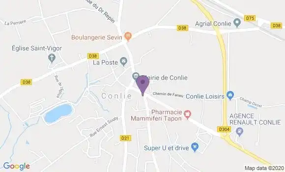 Localisation Crédit Agricole Agence de Conlie