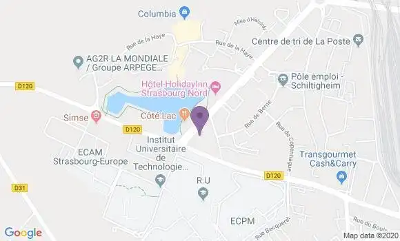 Localisation Crédit Agricole Agence de Schiltigheim Eurométropole
