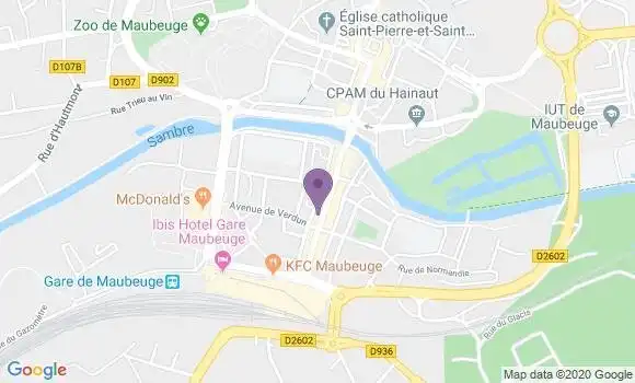 Localisation Crédit Agricole Agence de Maubeuge