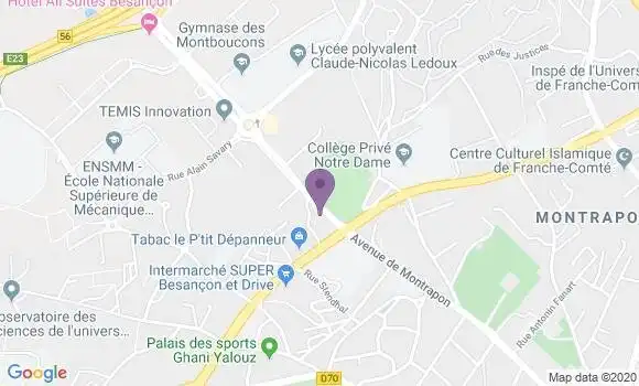 Localisation Crédit Agricole Agence de Besançon Temis
