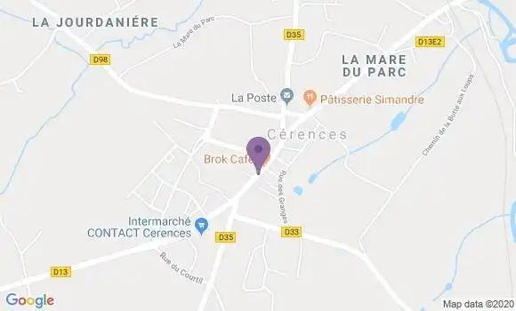 Localisation Crédit Agricole Agence de Cérences