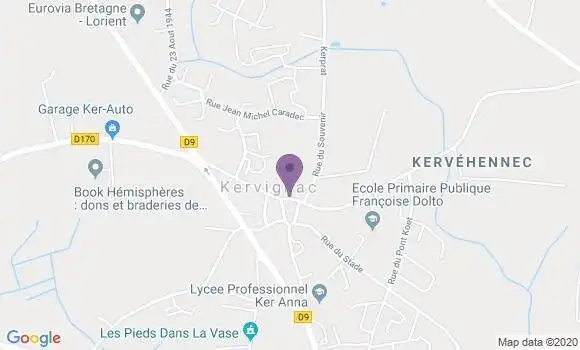 Localisation Crédit Agricole Agence de Kervignac