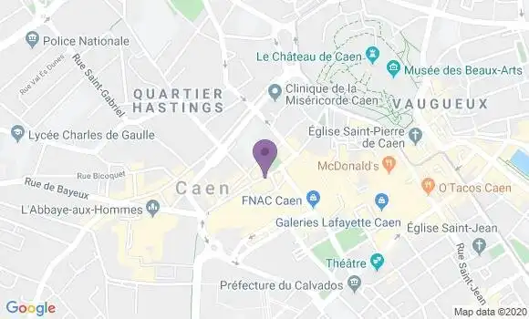 Localisation Société Générale Agence de Caen Saint Sauveur