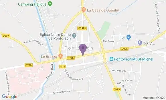 Localisation Crédit Agricole Agence de Pontorson